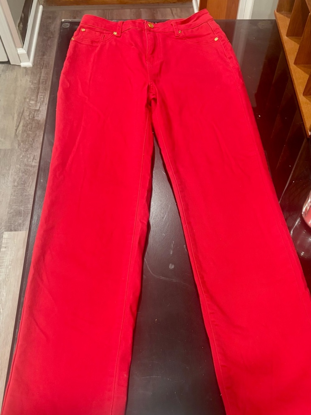 IMAN Red straight leg jeans 6 Tall